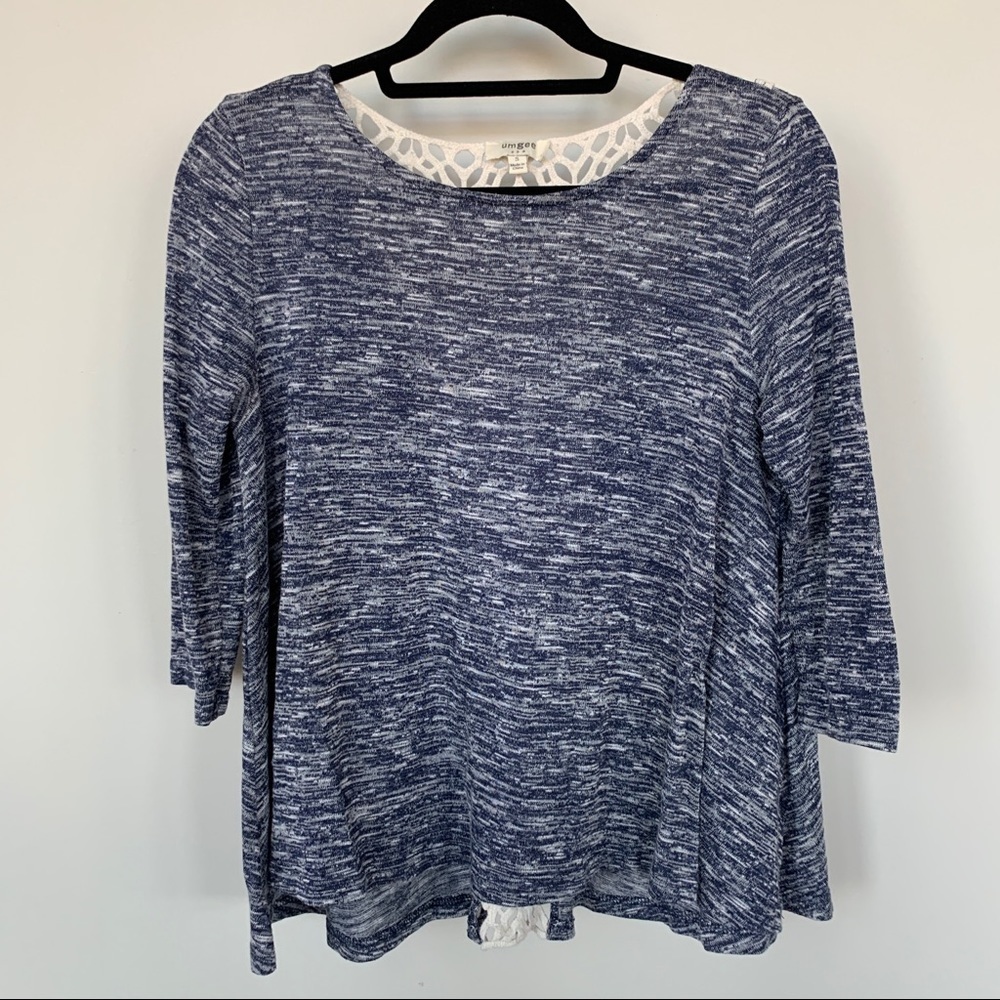 Umgee Boho Style Top Eyelet Back Size S